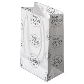 Sac cadeau petit format blanc classique avec logo (Devant Angle)