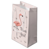 Sac cadeau petit format 'Merci !' rose flamant (Dos Angle)