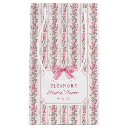 Sac cadeau petit format pour baby shower coquette (Devant)