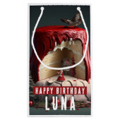 Sac Cadeau Petit gâteau d'Anniversaire Rouge - (Dos)