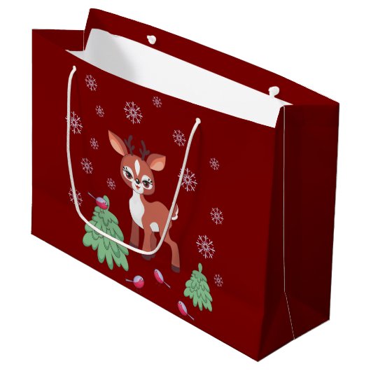 Sac cadeau petit renne mignon (Devant Angle)
