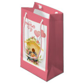 Sac cadeau petit Saint-Valentin pour inséparables (Devant Angle)