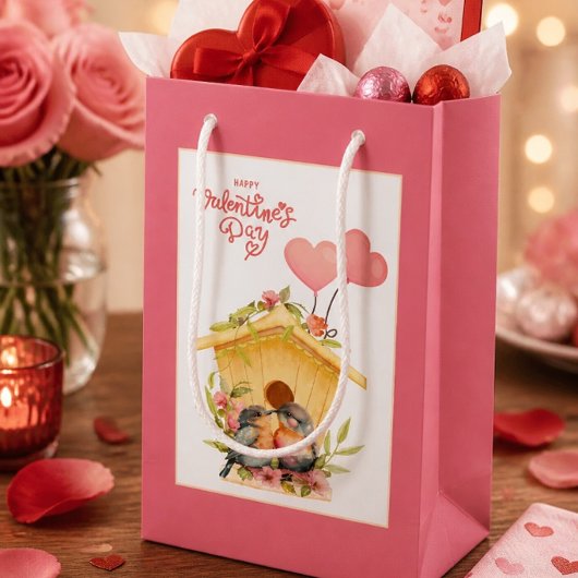 Sac cadeau petit Saint-Valentin pour inséparables