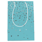 Sac cadeau Petite Silver Stars en Turquoise (Devant)