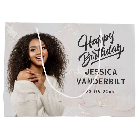 Sac cadeau photo élégant personnalisé (Dos)