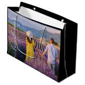 Sac Cadeau Photo "L'amour Fleurit" (Devant Angle)