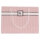 Sac cadeau Pink avec Black Pinstripes (Dos)