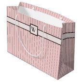 Sac cadeau Pink avec Black Pinstripes (Dos Angle)