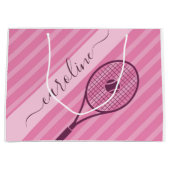 Sac cadeau Pink Stried Tennis Racket (Devant)