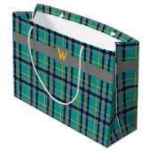 Sac cadeau Plaid bleu et orange (Dos Angle)