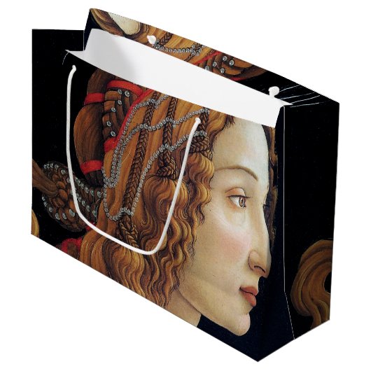 Sac Cadeau Portrait d'une dame, Sandro Botticelli Grand cadea (Devant Angle)