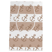 Sac cadeau pour Ancres rayées Brown et blanches (Dos)