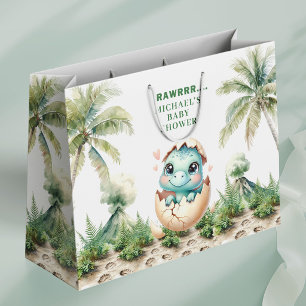Sac Cadeau pour Baby Shower Dinosaure Qui Va Éclor