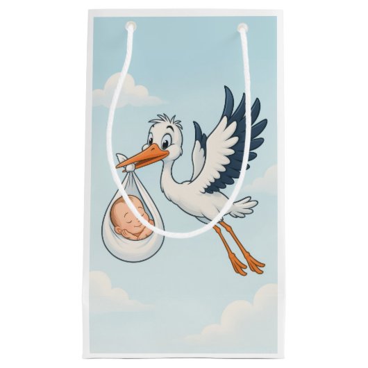 Sac cadeau pour bébé nouveau-né Stork (Devant)