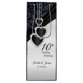 Sac Cadeau Pour Bouteille 10e anniversaire du Mariage Onyx - Vin (Devant)