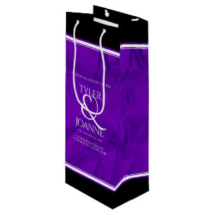 Sac Cadeau Pour Bouteille 12ème anniversaire de la Mariage de soie