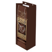 Sac Cadeau Pour Bouteille 19e anniversaire du Mariage bronze foncé (Devant Angle)