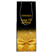 Sac Cadeau Pour Bouteille 21e anniversaire noir or arc nom élégant (Dos)