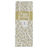Sac Cadeau Pour Bouteille 30ème or heureux d'anniversaire et motif blanc de (Devant)