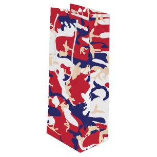 Sac Cadeau Pour Bouteille 4 juillet, Fête de l'Indépendance, Camouflage Beig