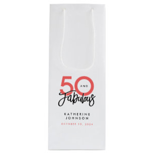 Sac Cadeau Pour Bouteille 50 et fabuleux Elégant 50e anniversaire
