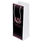 Sac Cadeau Pour Bouteille 50 et fabuleux Parties scintillant rose noir Anniv (Dos Angle)