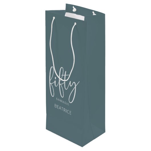 Sac Cadeau Pour Bouteille 50 et fabuleux script moderne (Dos Angle)
