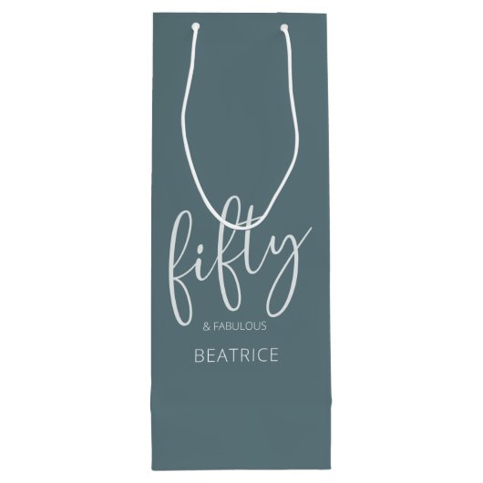 Sac Cadeau Pour Bouteille 50 et fabuleux script moderne (Dos)