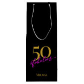 Sac Cadeau Pour Bouteille 50 et Fabulous Black Gold Rose (Dos)