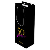 Sac Cadeau Pour Bouteille 50 et Fabulous Black Gold Rose (Devant Angle)