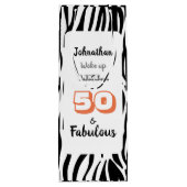 Sac Cadeau Pour Bouteille 50 & Fabuleux 50e Anniversaire Tigre Noir Imprimer (Dos)