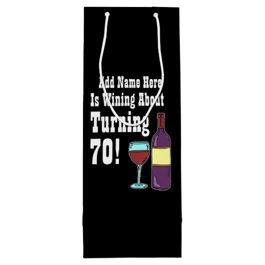Sac Cadeau Pour Bouteille 70 70e anniversaire à l'affiche (Dos)