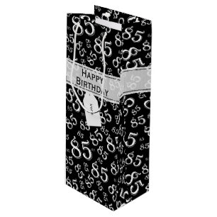 Sac Cadeau Pour Bouteille 85th thème heureux de fête d'anniversaire noir et