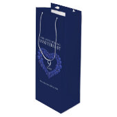 Sac Cadeau Pour Bouteille 9e anniversaire mariage Lapis Lazuli coeur bleu (Devant Angle)