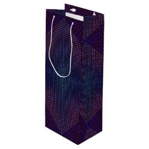 Sac Cadeau Pour Bouteille à damiers motif net 01 Black BG