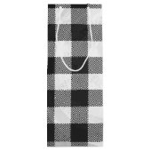 Sac Cadeau Pour Bouteille à damiers Plaid Noir Et Blanc (Dos)