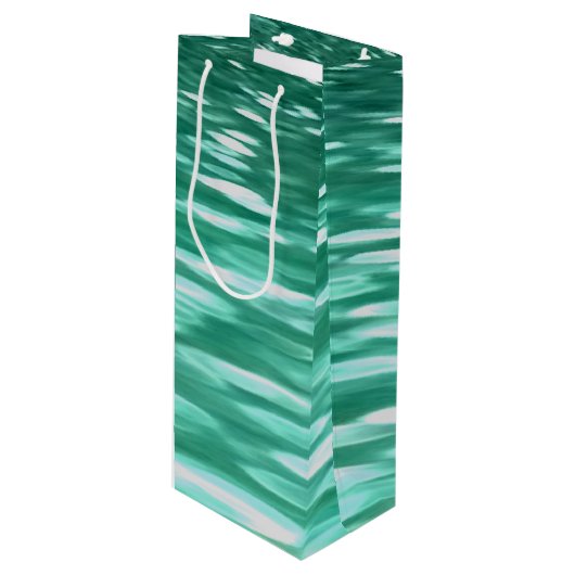 Sac Cadeau Pour Bouteille Abstrait #3 : Shimmer vert (Devant Angle)