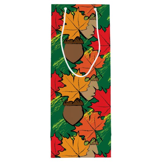 Sac Cadeau Pour Bouteille Acorns et feuille III (Dos)