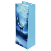 Sac Cadeau Pour Bouteille Adorable Reindeer Winter Wonderland Vacances (Dos Angle)