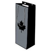 Sac Cadeau Pour Bouteille Affichage de Canadian Black Maple Leaf (Devant Angle)