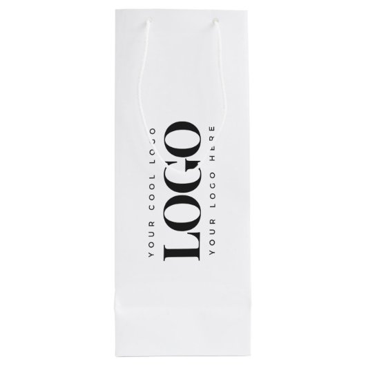 Sac Cadeau Pour Bouteille Ajoutez votre logo d'entreprise rectangulaire Simp (Dos)