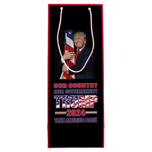 Sac Cadeau Pour Bouteille Amérique Premier trump 2024 (Dos)