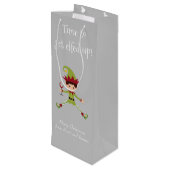 Sac Cadeau Pour Bouteille Amusant Elf Christmas Elfed Up Vin (Dos Angle)