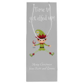 Sac Cadeau Pour Bouteille Amusant Elf Christmas Elfed Up Vin (Dos)