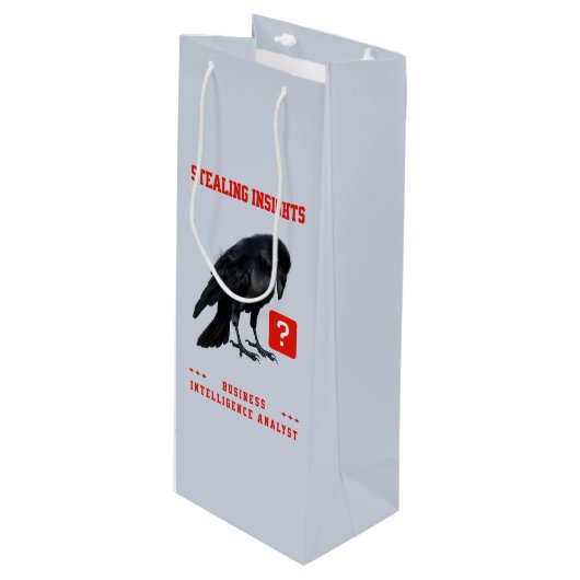 Sac Cadeau Pour Bouteille Analyste en intelligence d'affaires Crow (Devant Angle)