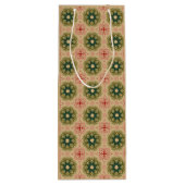 Sac Cadeau Pour Bouteille Ancien Pin Vert Rouge dentelle rouge Noël (Dos)