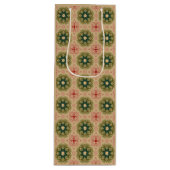 Sac Cadeau Pour Bouteille Ancien Pin Vert Rouge dentelle rouge Noël (Devant)