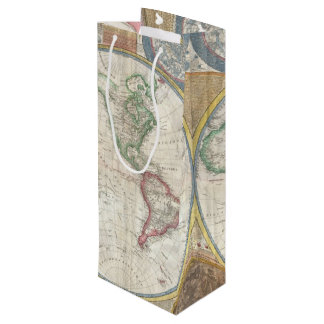 Sac Cadeau Pour Bouteille Ancienne carte du monde