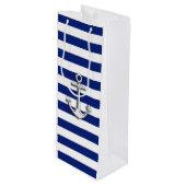 Sac Cadeau Pour Bouteille Ancre argentée classique (Devant Angle)