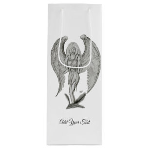 Sac Cadeau Pour Bouteille Angel, Ajouter votre texte